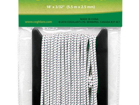 Coghlan s White Replacement Shock Cord 6.625 in. H X 3 32 in. W X 18 ft. L 1 pk Online Sale