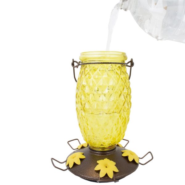 Perky-Pet Hummingbird 28 oz Glass Plastic Pineapple Nectar Feeder 5 ports Sale