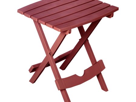 Adams Quik-Fold Merlot Rectangular Resin Folding Side Table For Sale