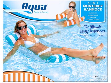 Aqua Swim Assorted Fabric Mesh Inflatable 4-in-1 Monterey Hammock Pool Lounge Discount