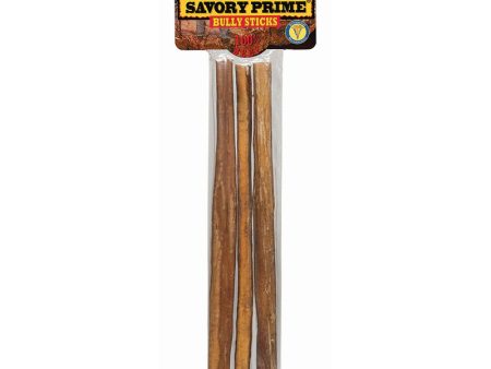 Savory Prime Natural Beef Grain Free Bully Stick For Dogs 9 in. 3 pk For Sale