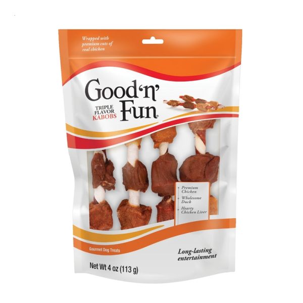 Good  n  Fun Triple Flavor Kabobs Treats For Dogs 4 oz 4 pk Discount