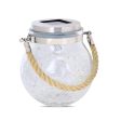 Feit Solar Fixtures 3.7 in. Solar Power Glass Round Coach Lantern Clear Crackle Jar w Fairy Lights Sale