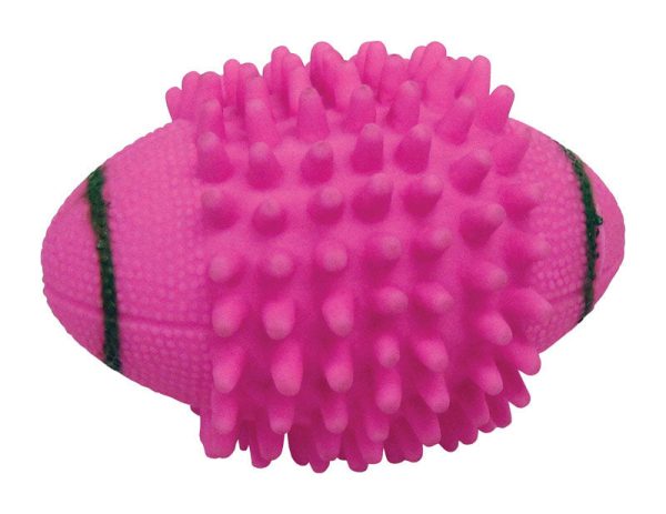 Boss Pet Digger s Pink Vinyl Spiked Football Squeaky Dog Toy Medium 1 pk For Cheap