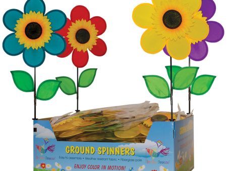 In The Breeze Assorted Nylon 12 in. H Sunflower Garden Stake Spinner Fashion