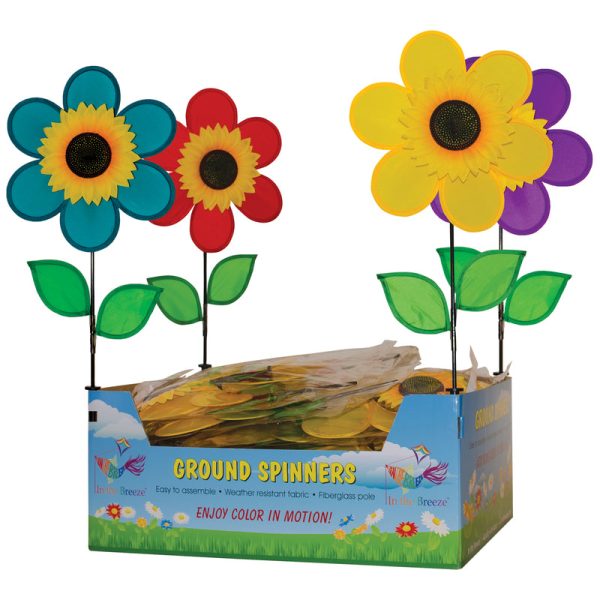 In The Breeze Assorted Nylon 12 in. H Sunflower Garden Stake Spinner Fashion