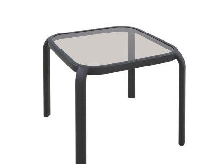 Living Accents Roscoe Black Square Glass Slat Top Side Table on Sale