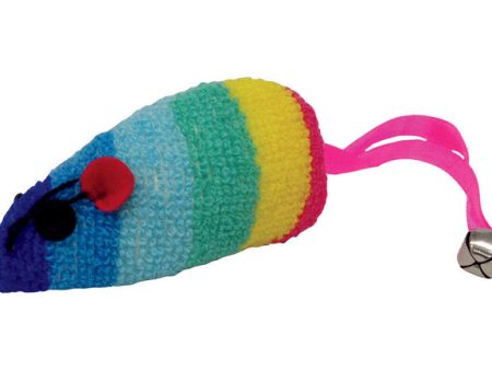 Scruffys Multicolored Fleece Rainbow Mouse Catnip Toy Large 1 pk on Sale