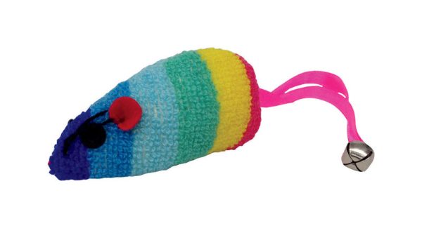 Scruffys Multicolored Fleece Rainbow Mouse Catnip Toy Large 1 pk on Sale