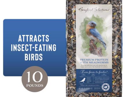 Songbird Selections Premium Protein with Mealworm Wild Bird Seed Wild Bird Food 10 lb Discount