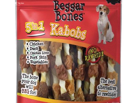 Savory Prime Beggar Bones 5-in-1 Kabobs Grain Free Treats For Dogs 12 oz 8 in. 18 pk Sale