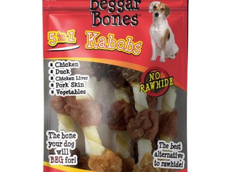 Savory Prime Beggar Bones 5-in-1 Kabobs Grain Free Treats For Dogs 4 oz 7.8 in. 6 pk Fashion