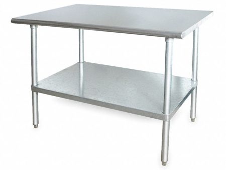 Stainless Steel Work Table: 600 lb Load Capacity, 48 in Wd, 24 in Dp, 34 1 2 in Ht, Unassembled (CR00889-WTA) Online Hot Sale