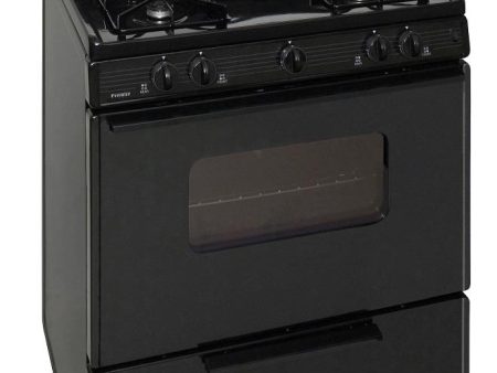 30 in. Freestanding Sealed Burner Spark Ignition Gas Range in Black For Discount